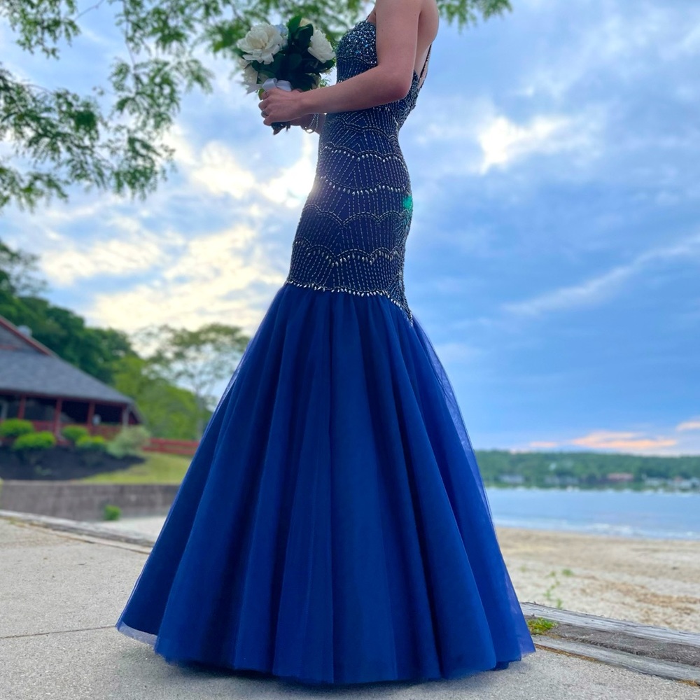 Beautiful sparkling blue prom dress!! ONLY WORN ONCE